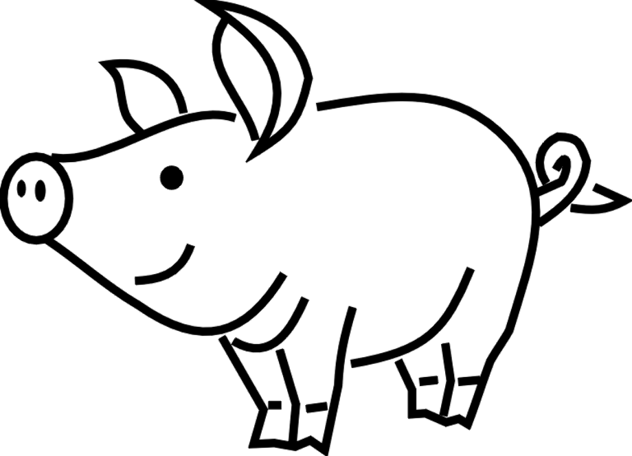 Download High Quality pig clipart black and white cut out Transparent ...