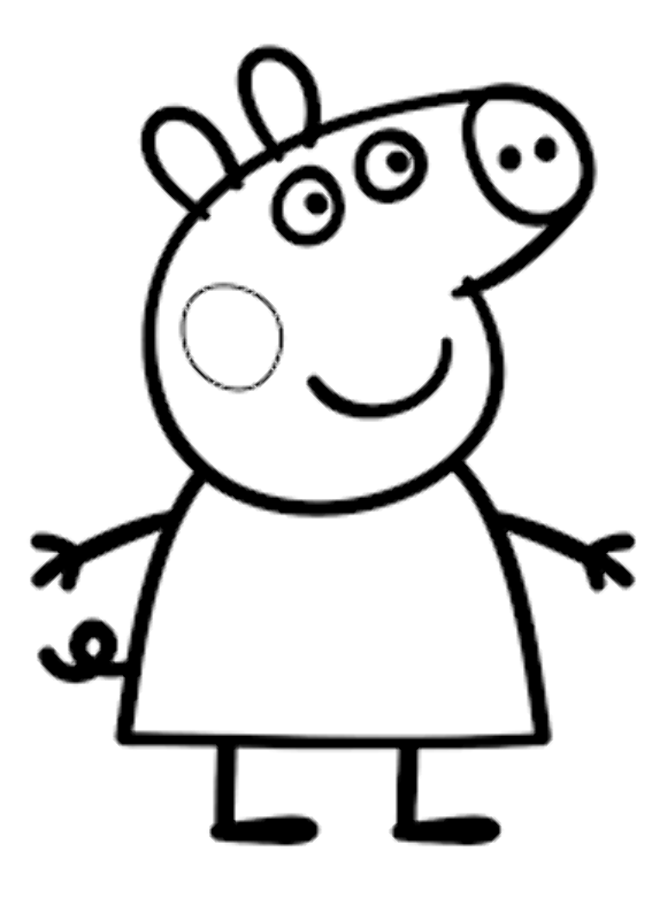 pig clipart black and white peppa