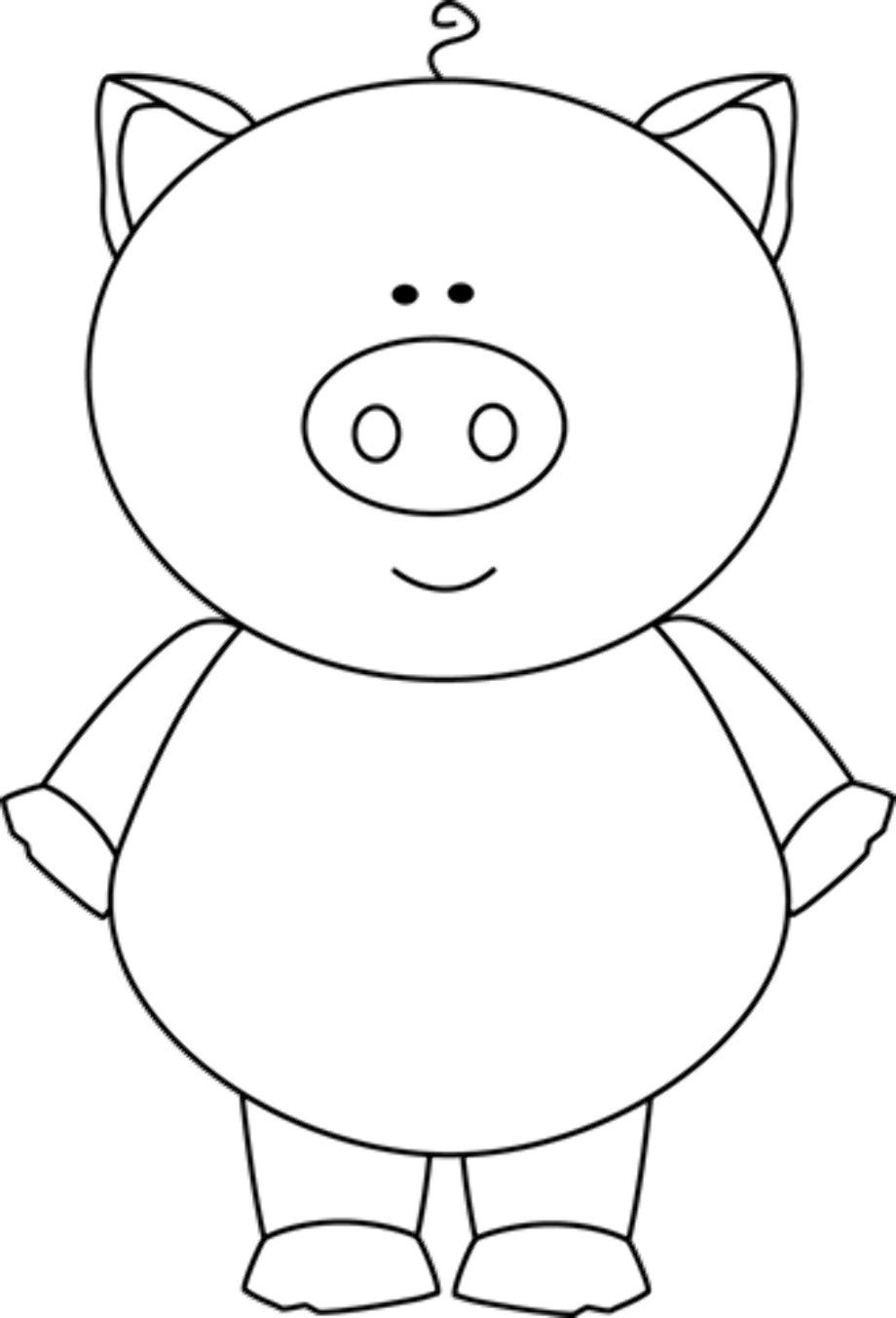 Download High Quality pig clipart black and white standing up