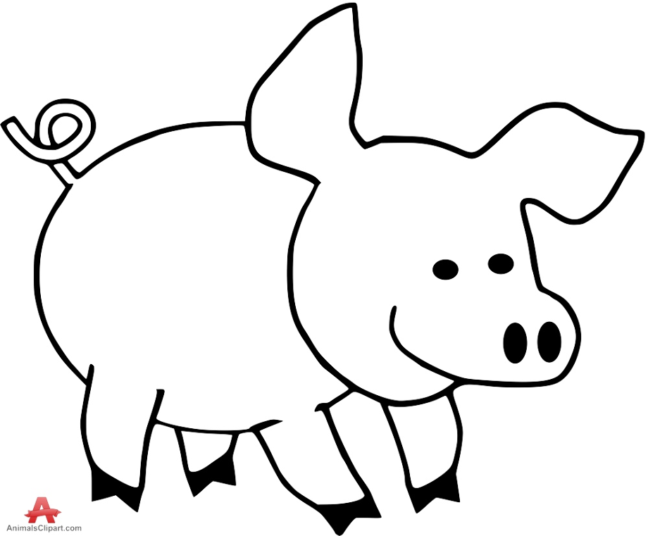 pig clipart black and white roast