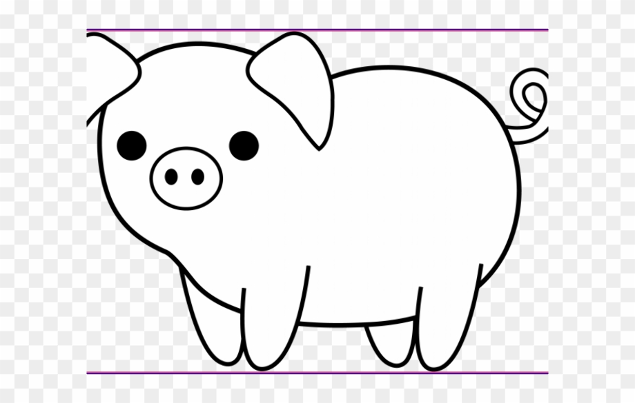 pig clipart black and white face