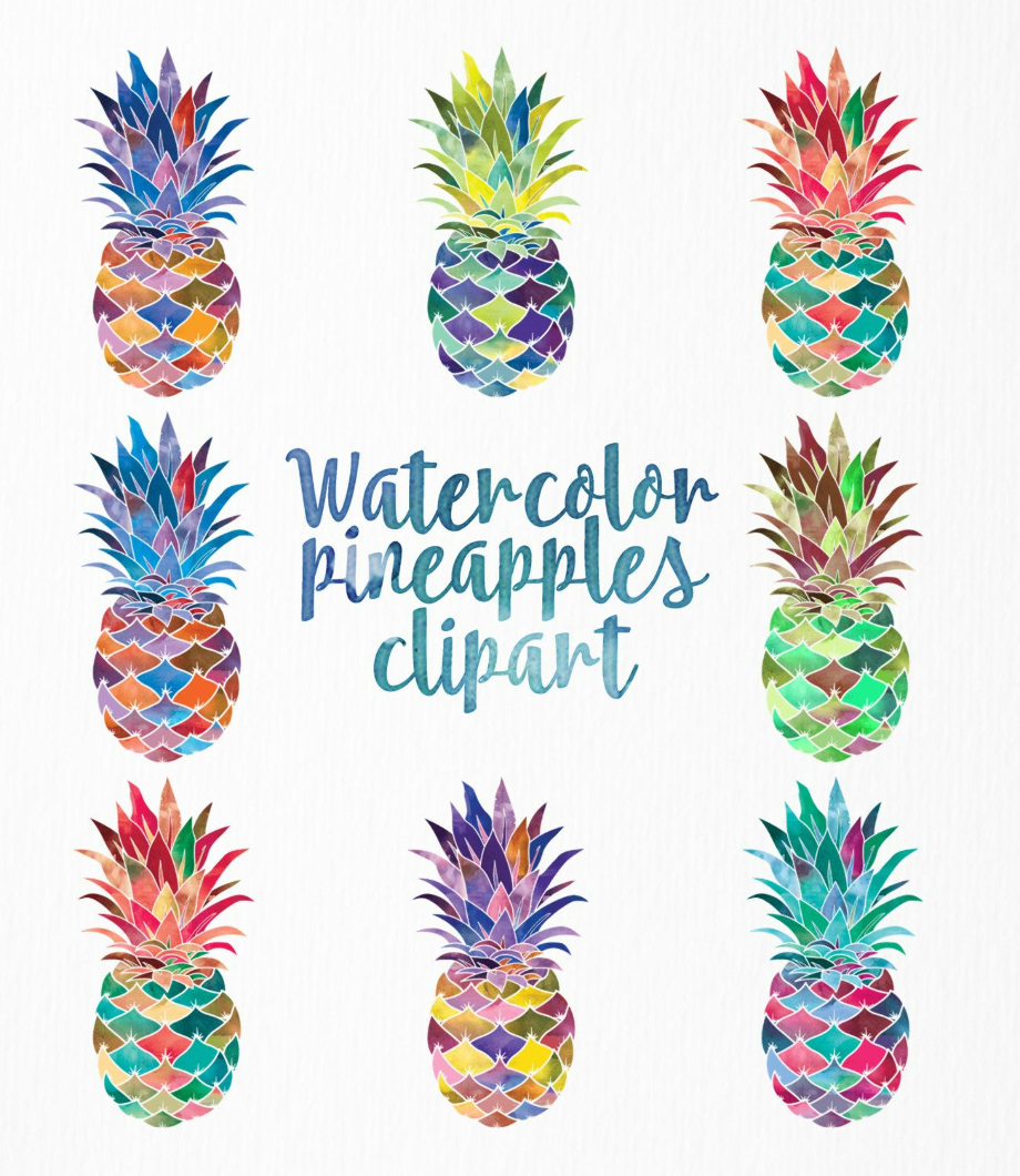 pineapple clip art watercolor