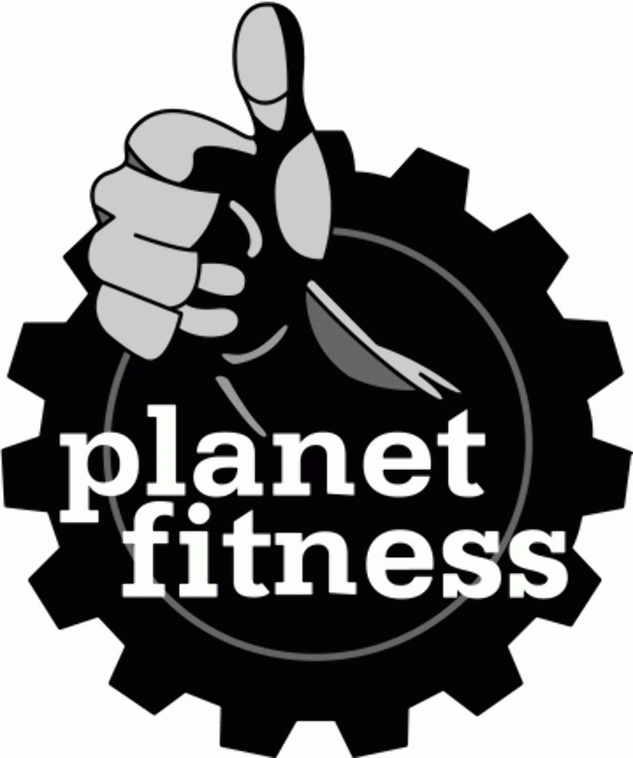 planet fitness logo white
