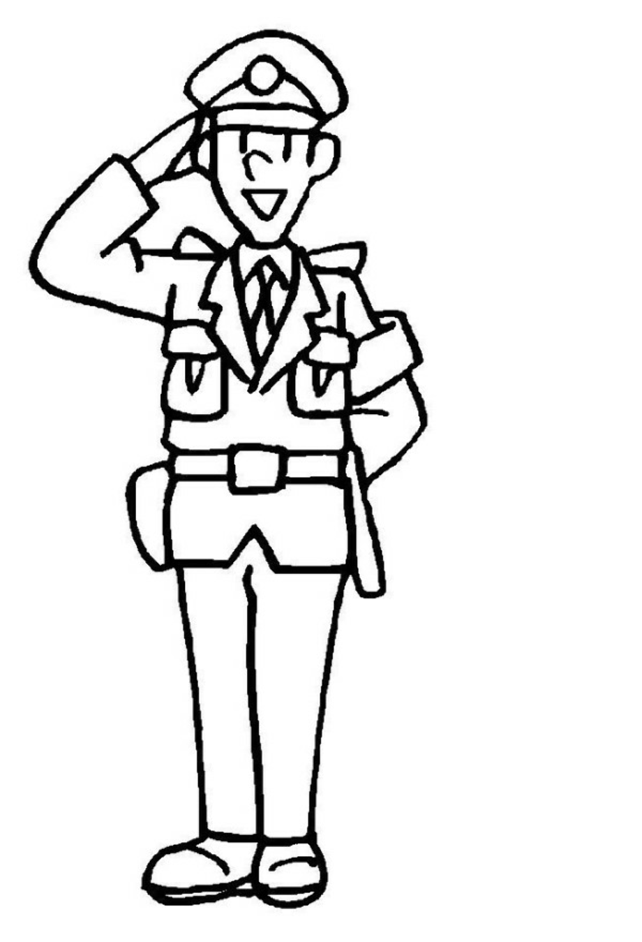 police officer clipart coloring