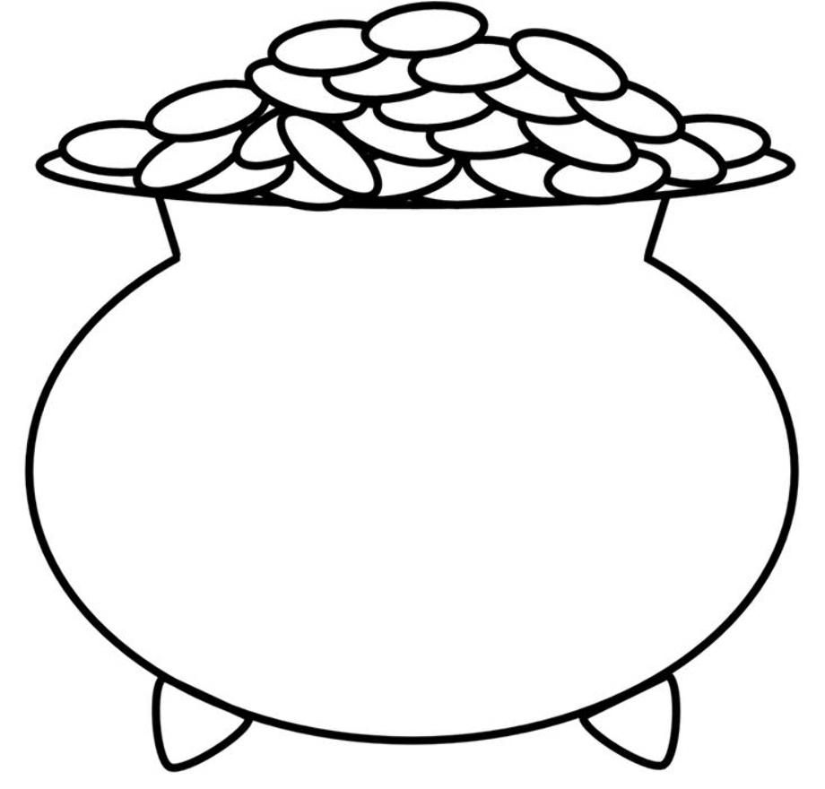 pot of gold clipart outline
