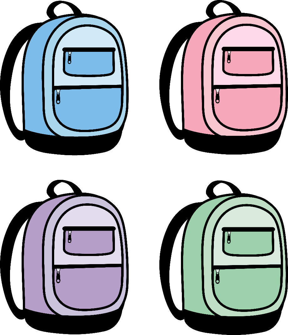 backpack clipart purple