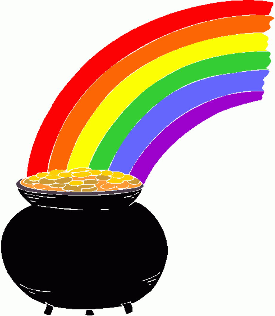 pot of gold clipart rainbow