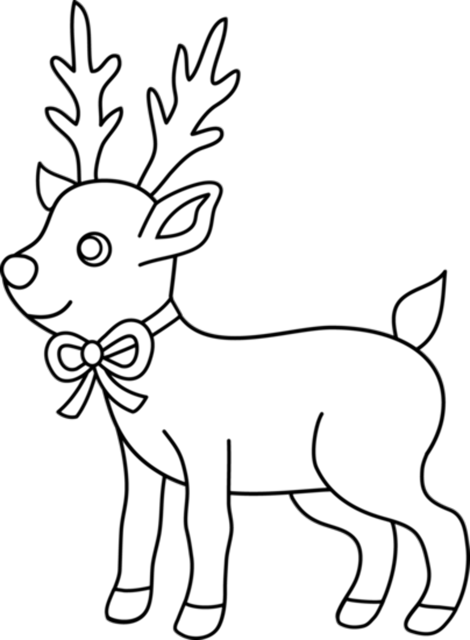 christmas clipart black and white reindeer
