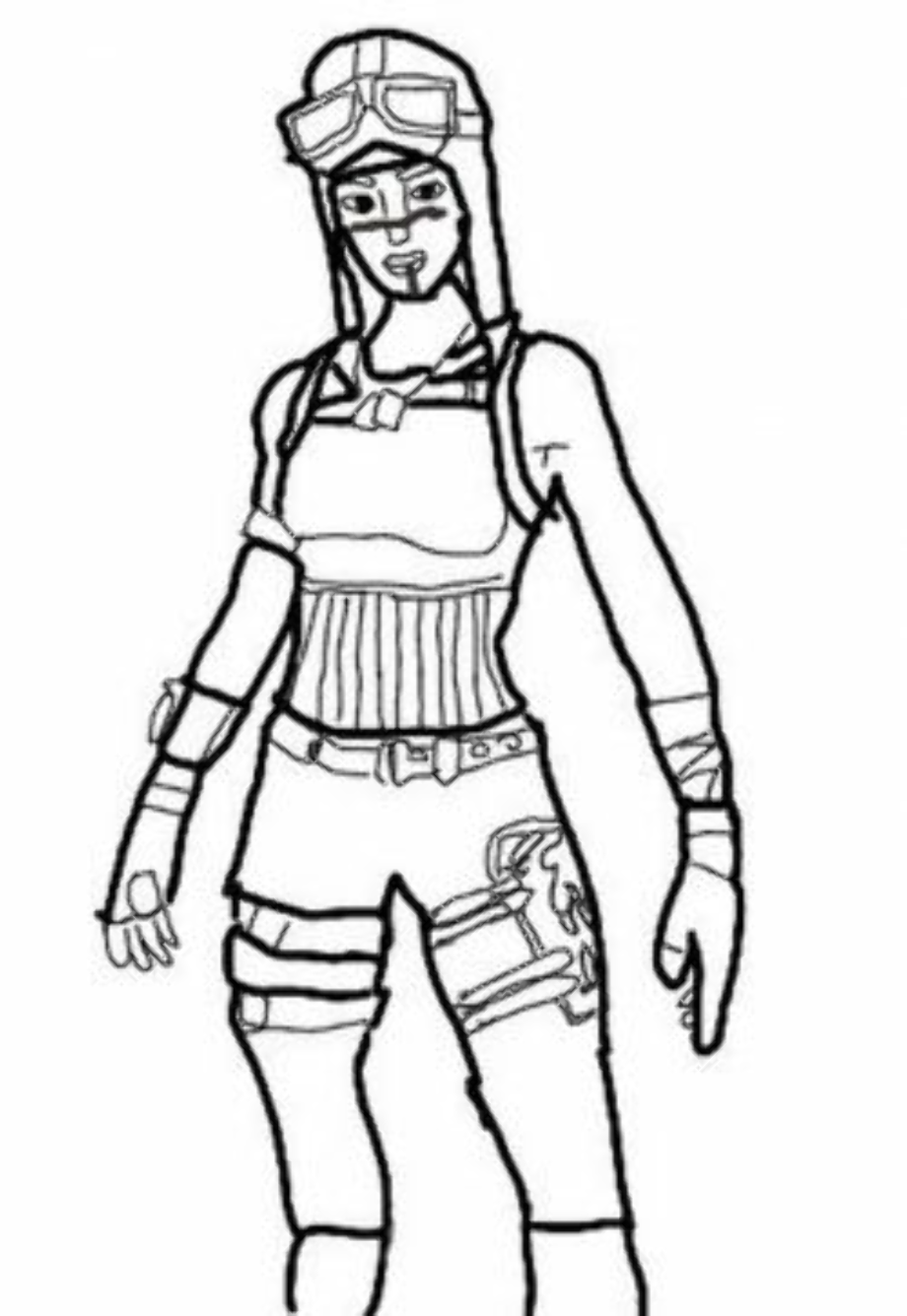 Download High Quality renegade raider clipart fortnite colouring page