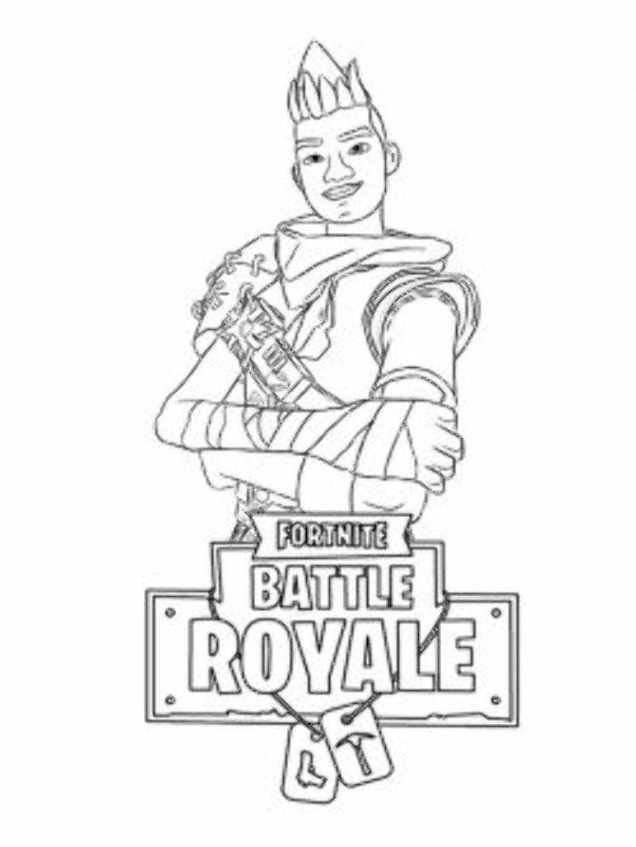 Download High Quality renegade raider clipart fortnite colouring page