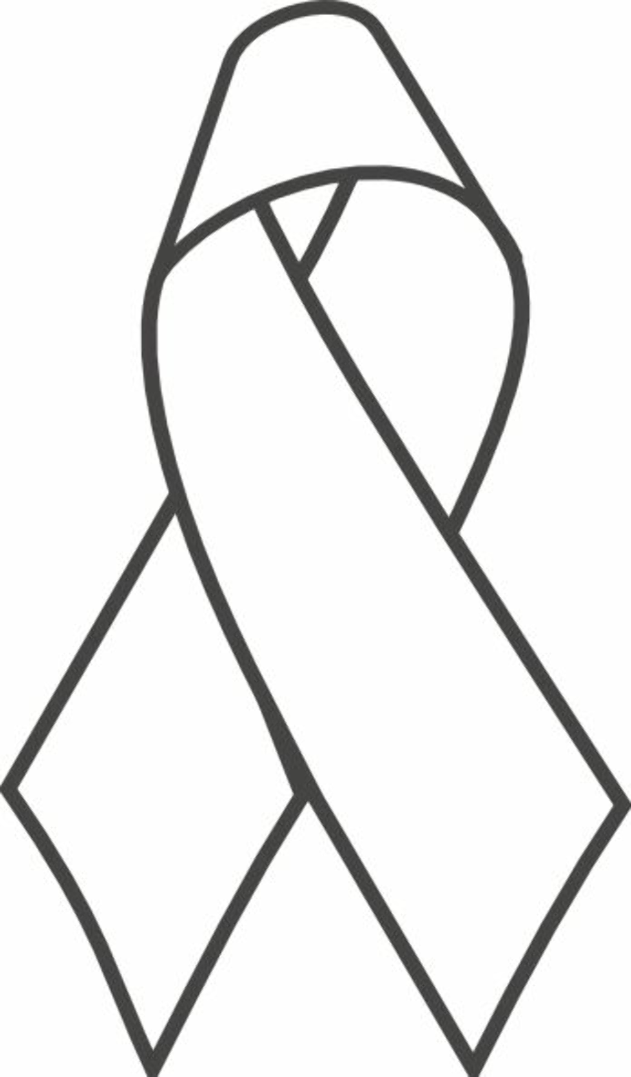 cancer ribbon clipart outline
