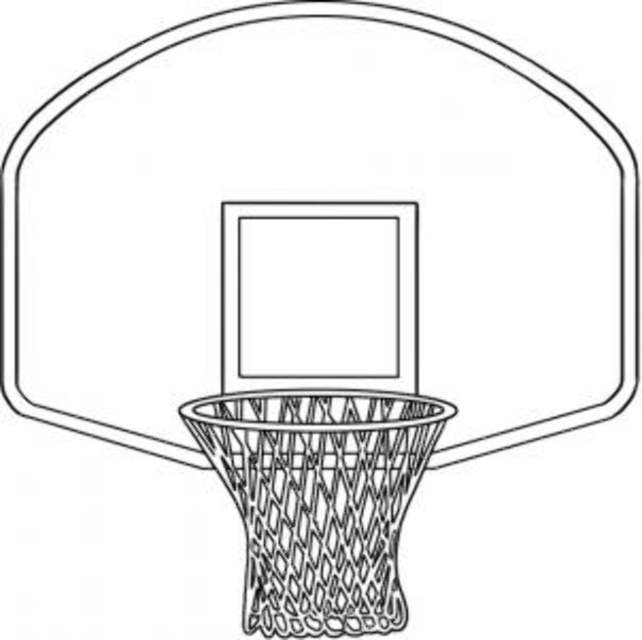 basketball clipart black and white cartoon