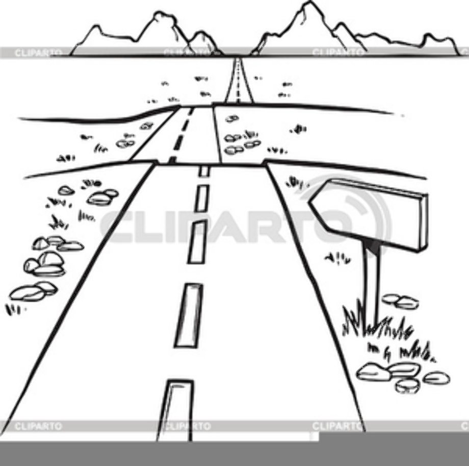 road clipart black and white