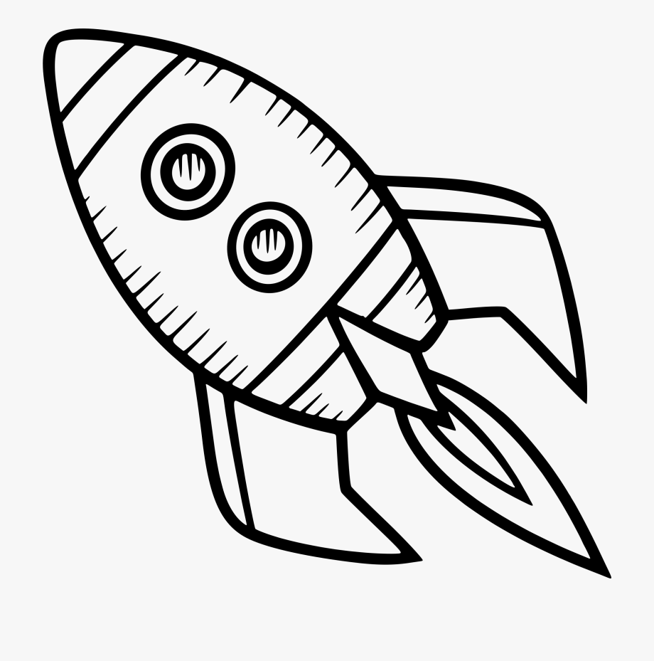 rocket clipart black and white