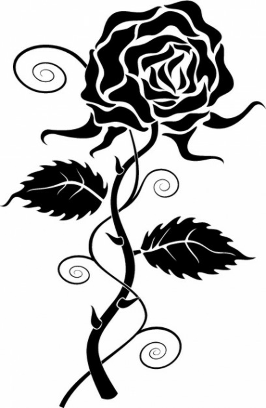 rose clipart black and white vector