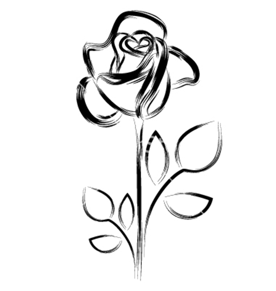 Download High Quality rose clipart black and white beauty the beast ...