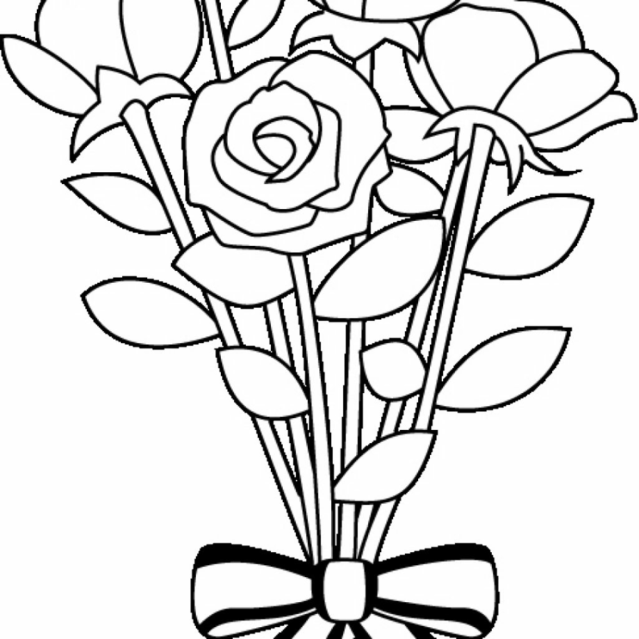Download High Quality rose clipart black and white bouquet Transparent ...
