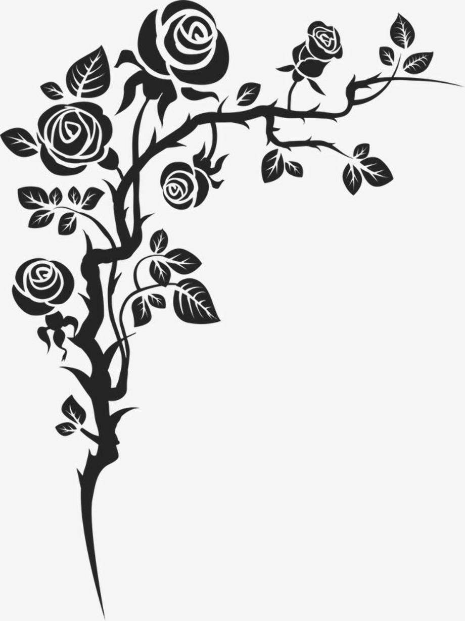 Download High Quality rose clipart black and white corner Transparent