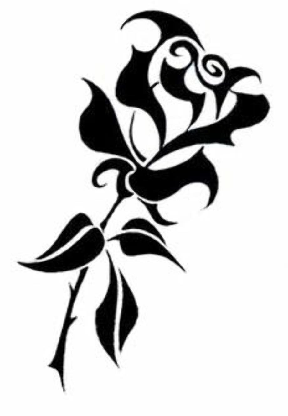 black and white flower clipart tribal