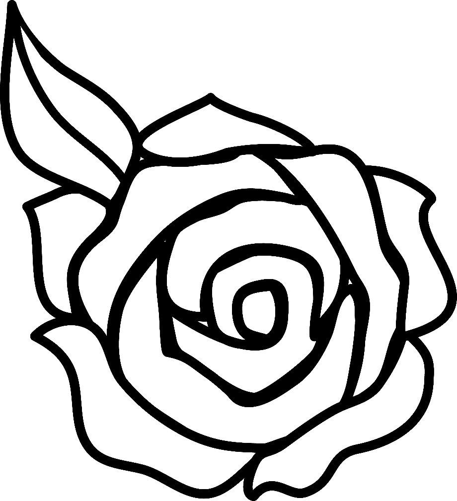 black and white flower clipart rose
