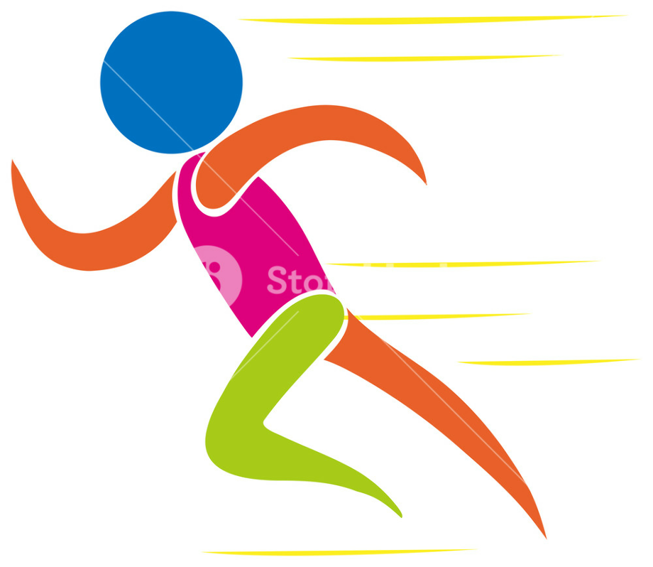 Running clipart colorful.