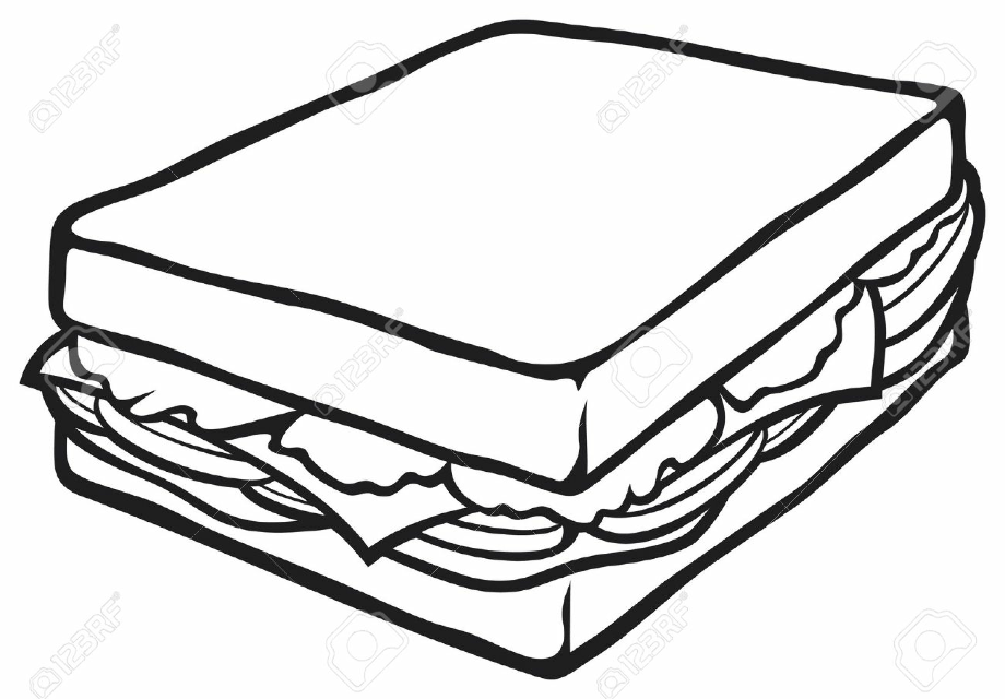 sandwich clipart line art