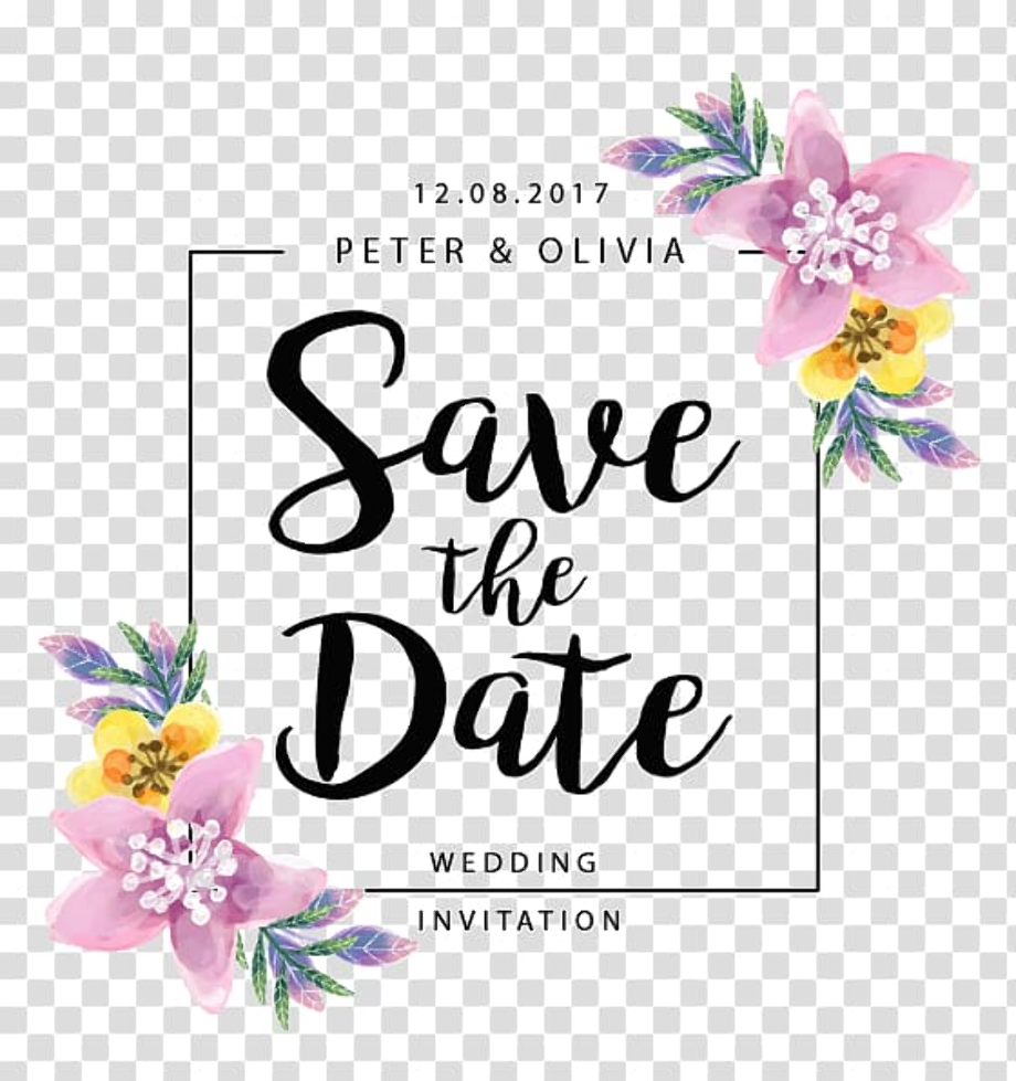 save the date clipart flower