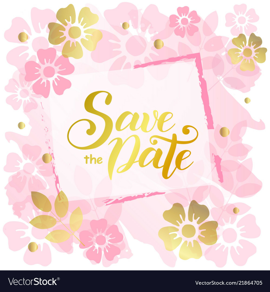 save the date clipart pink