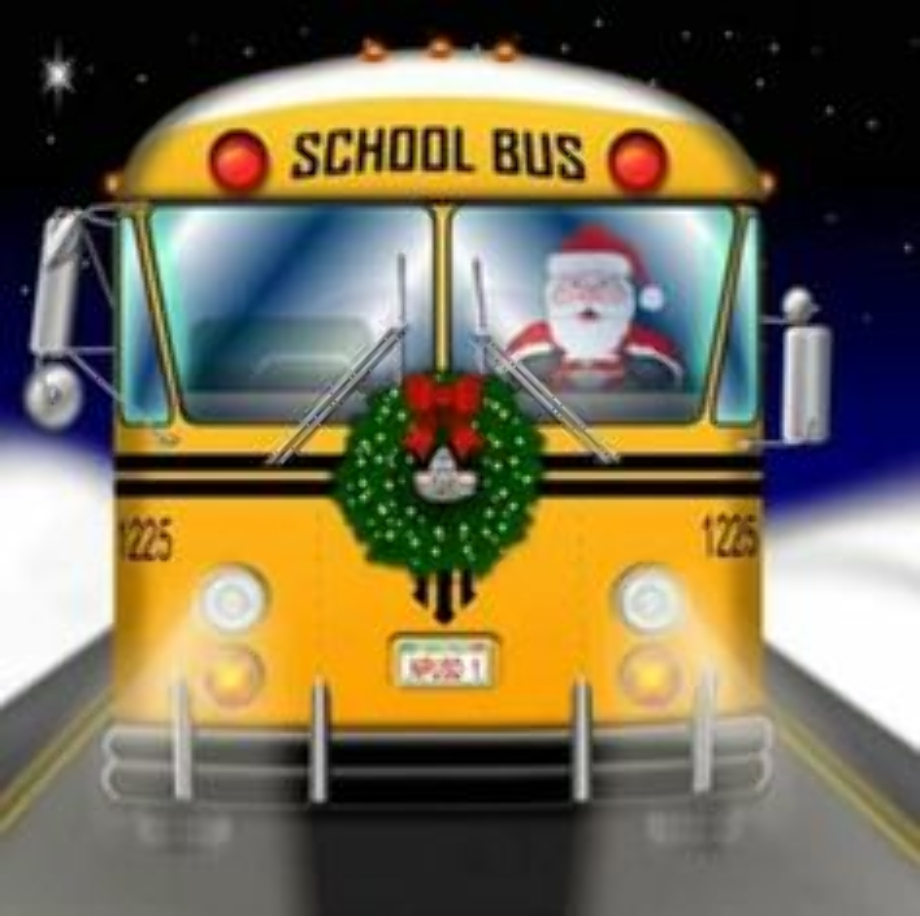 school bus clipart christmas