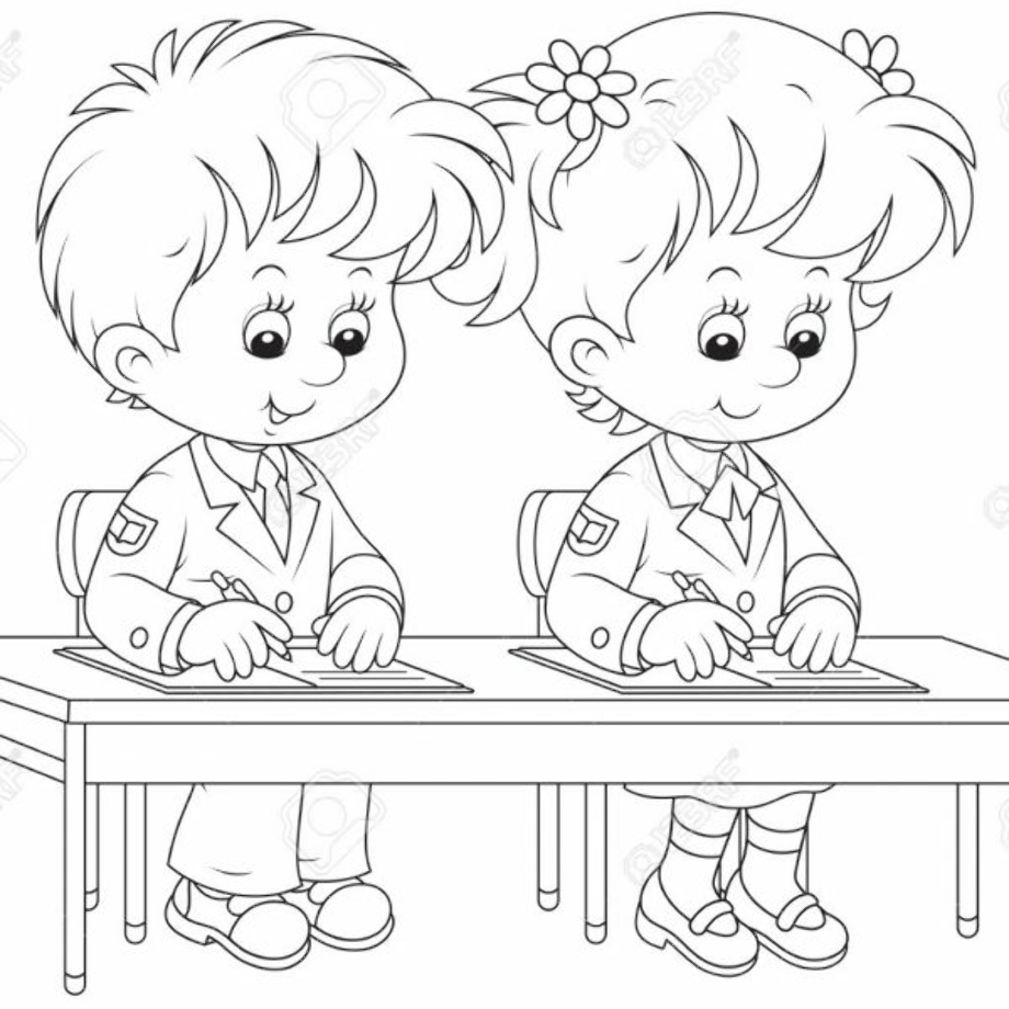 Download High Quality school clipart black and white kids Transparent
