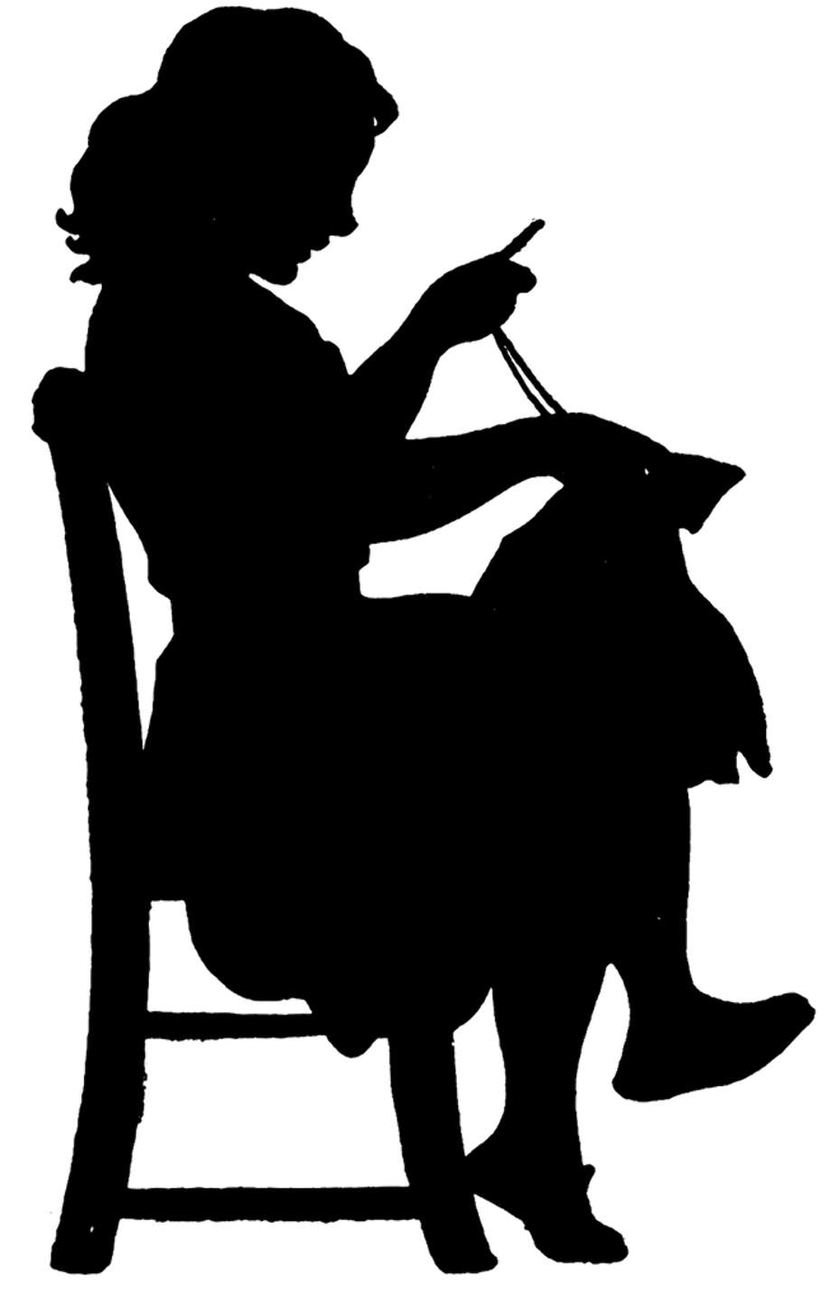 sewing clipart woman