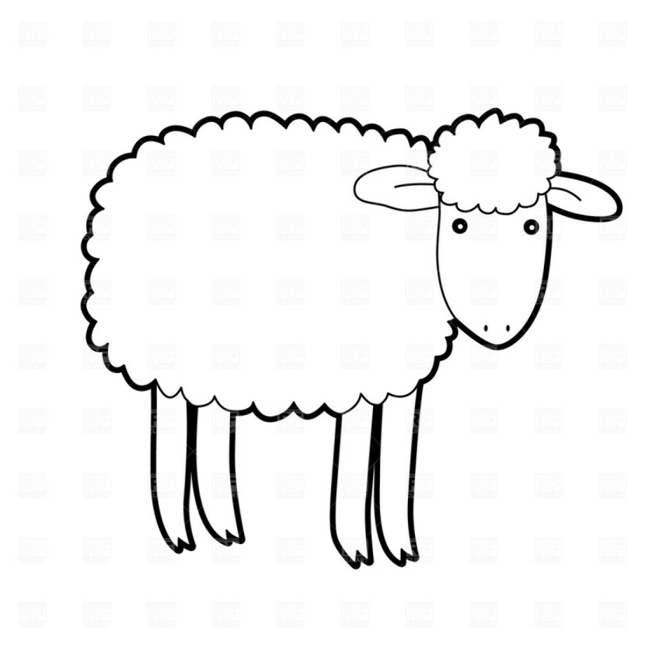 sheep clip art white