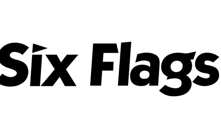 six flags logo white