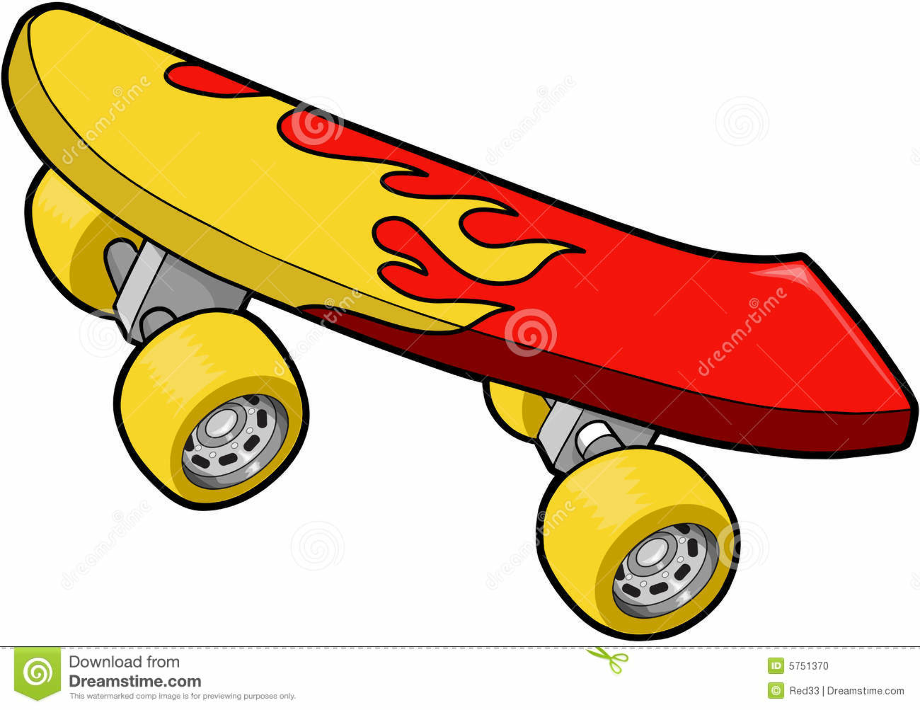 skateboard clipart cool