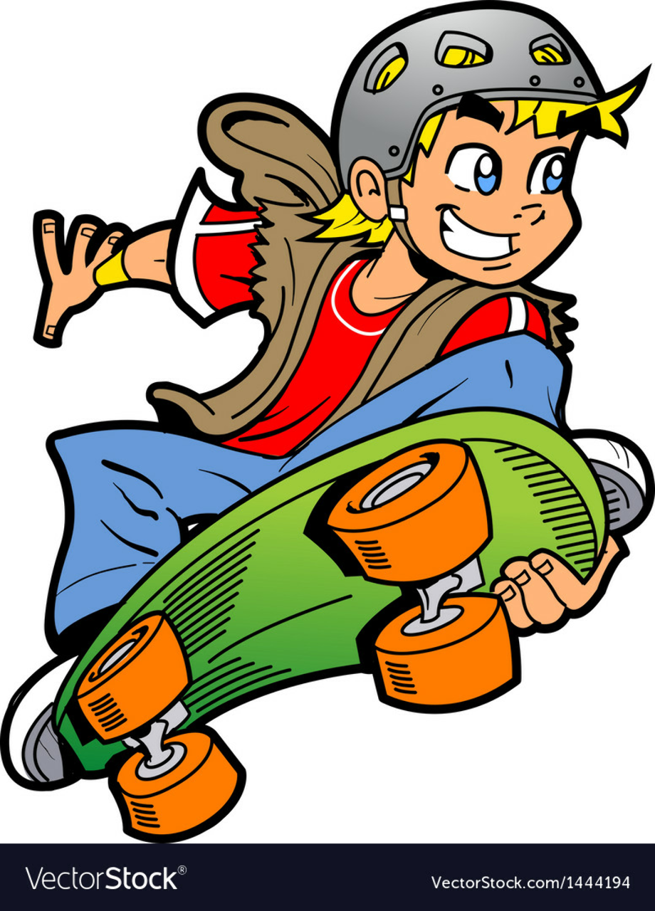 skateboard clipart boy