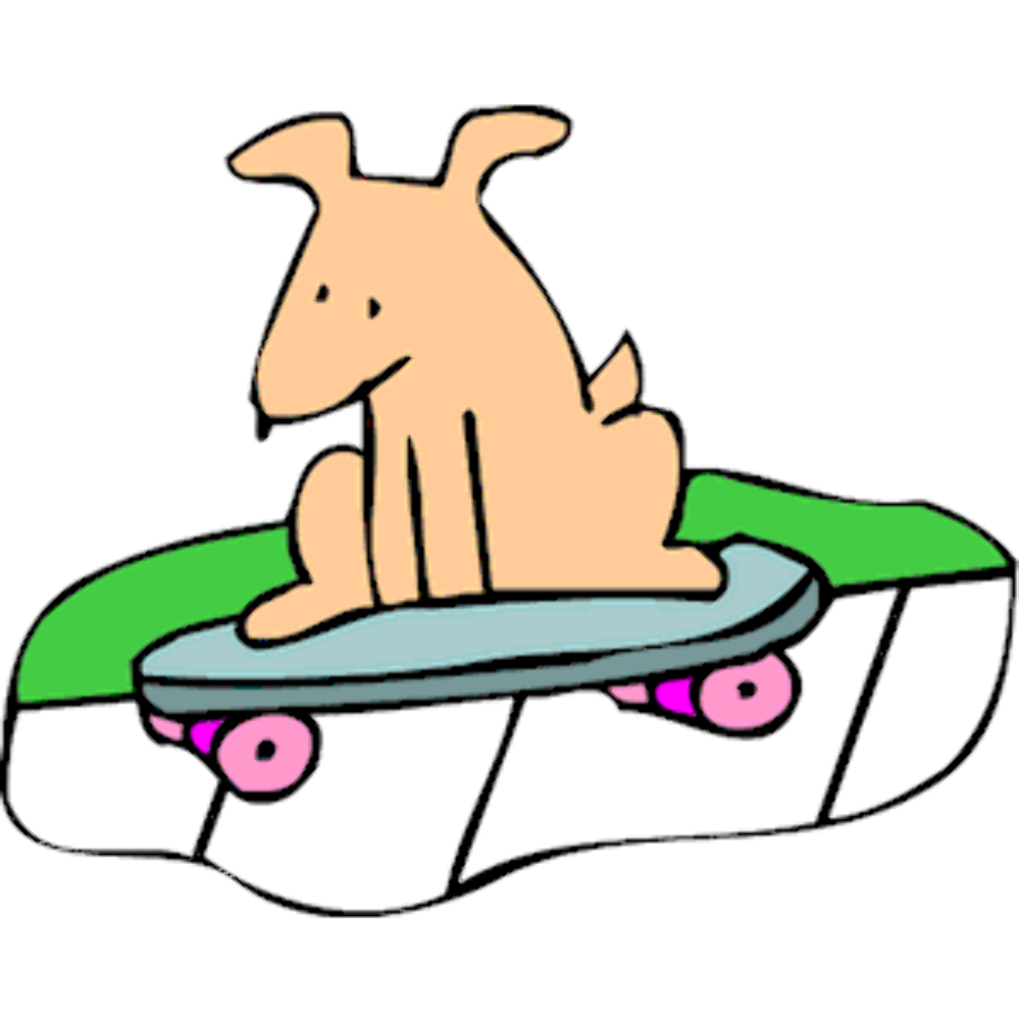 skateboard clipart dog