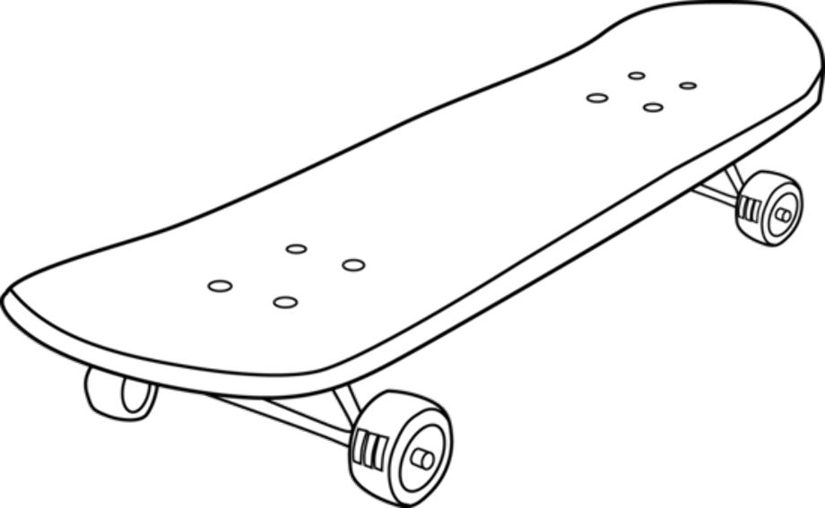 skateboard clipart drawing