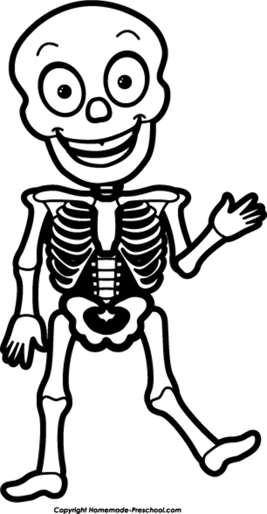 skeleton clipart cartoon