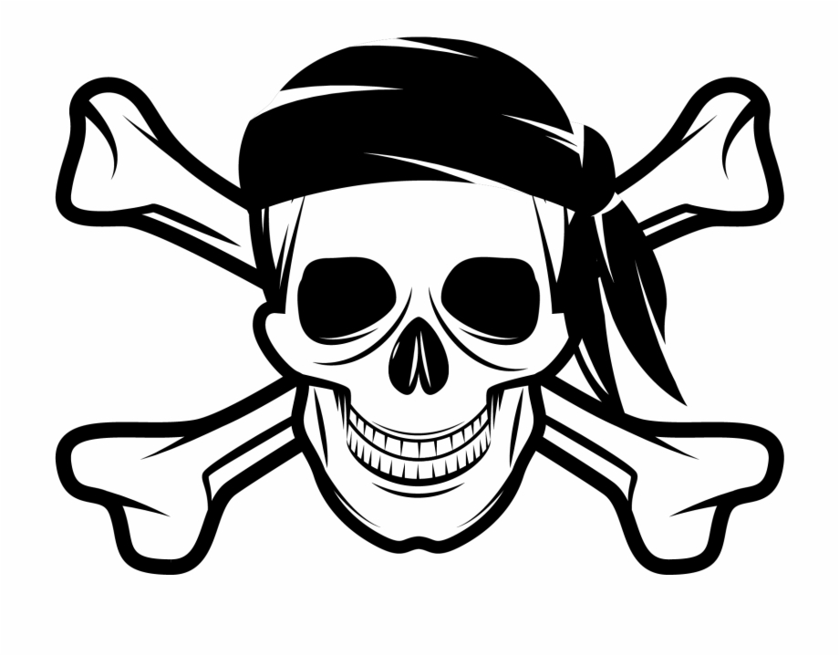 Download High Quality skull and crossbones clipart captain black white