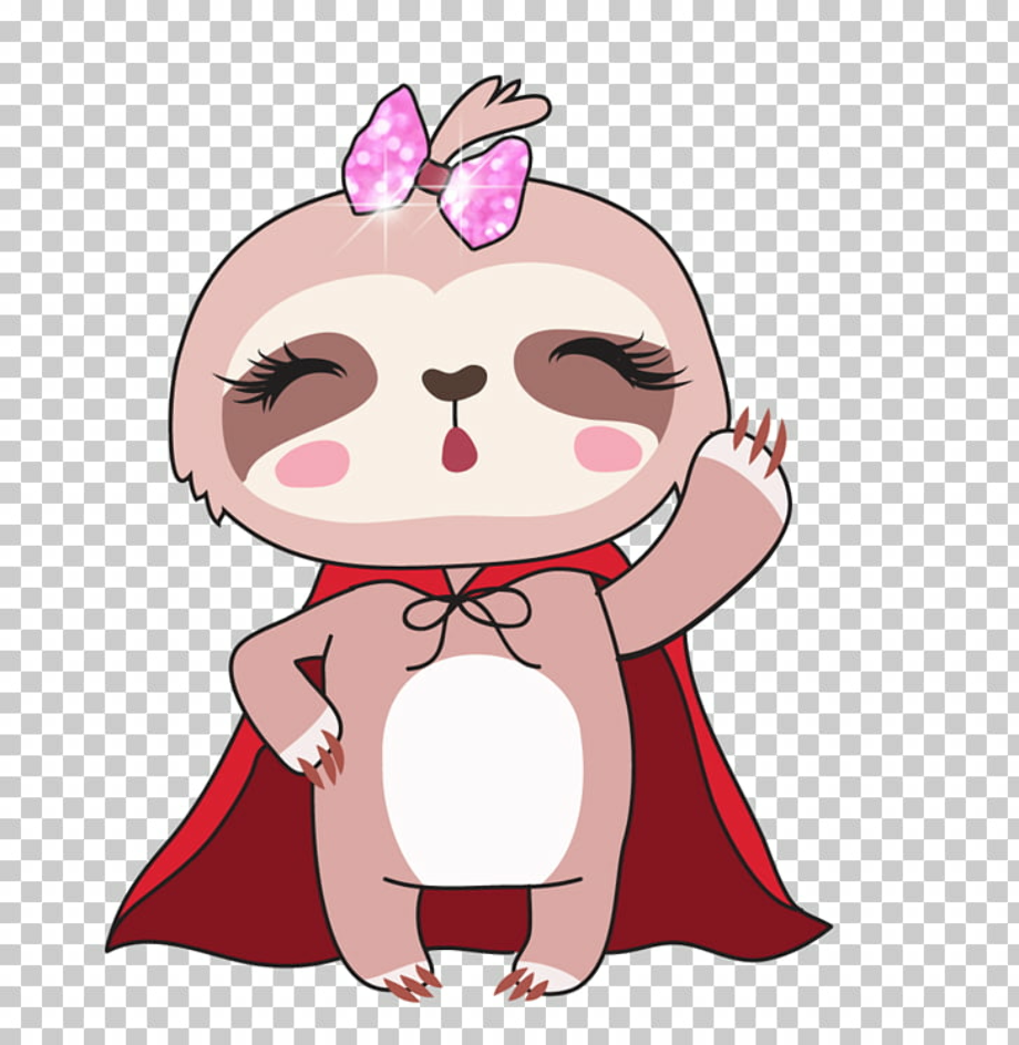 sloth clipart pink