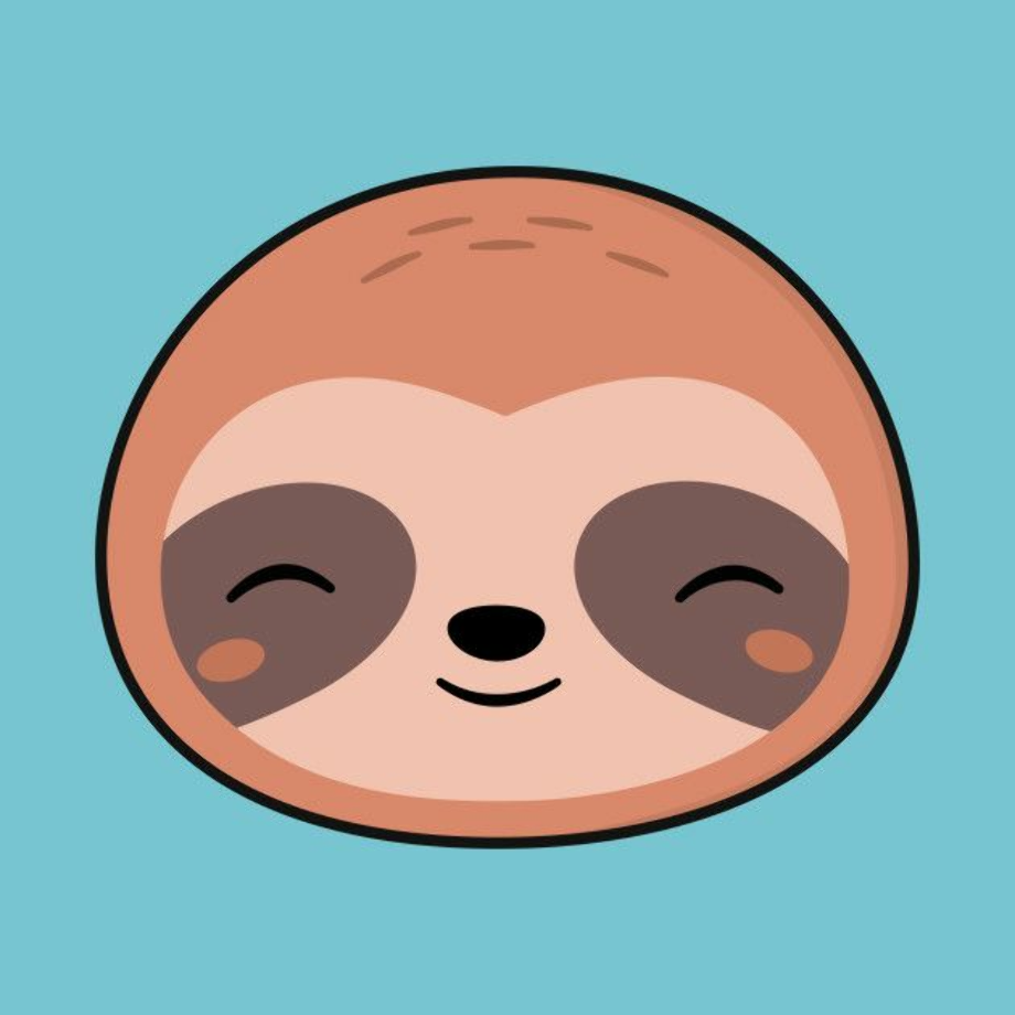 sloth clipart easy