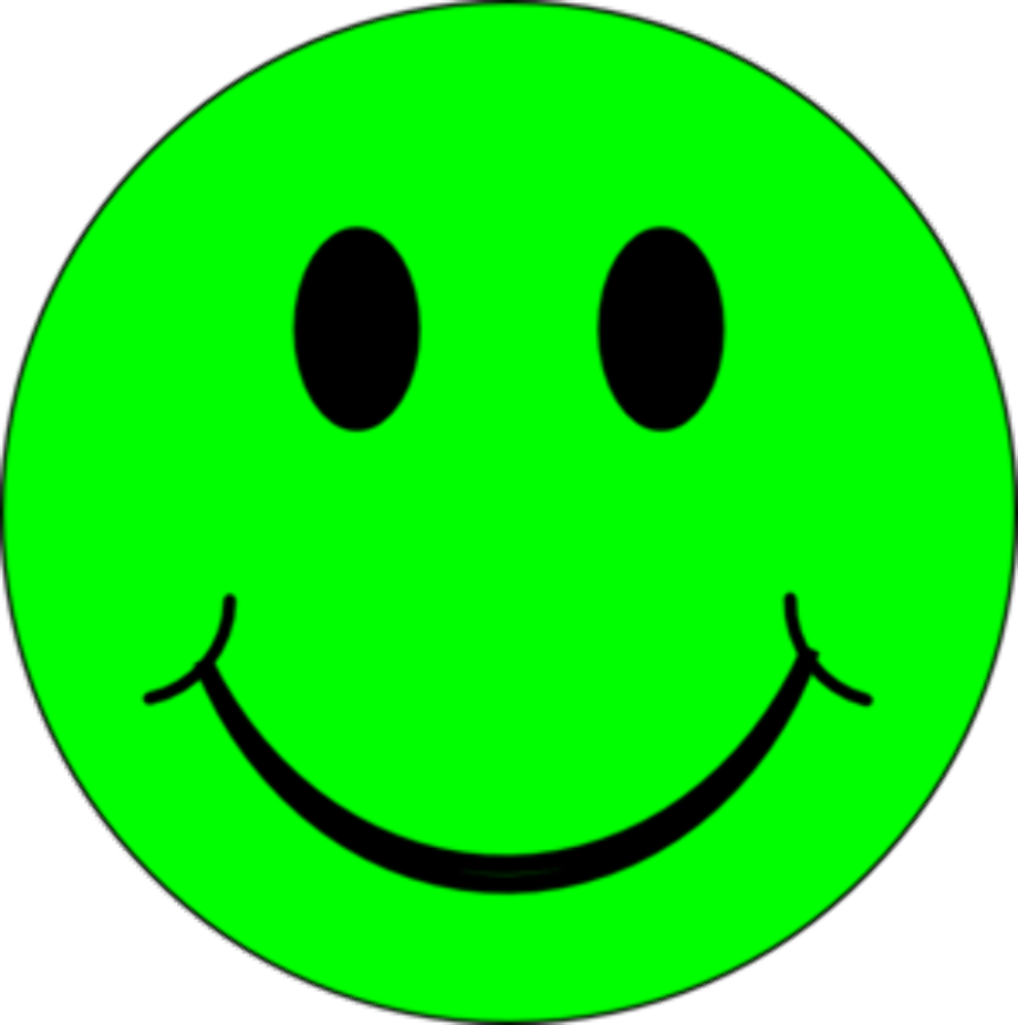 happy face clipart green