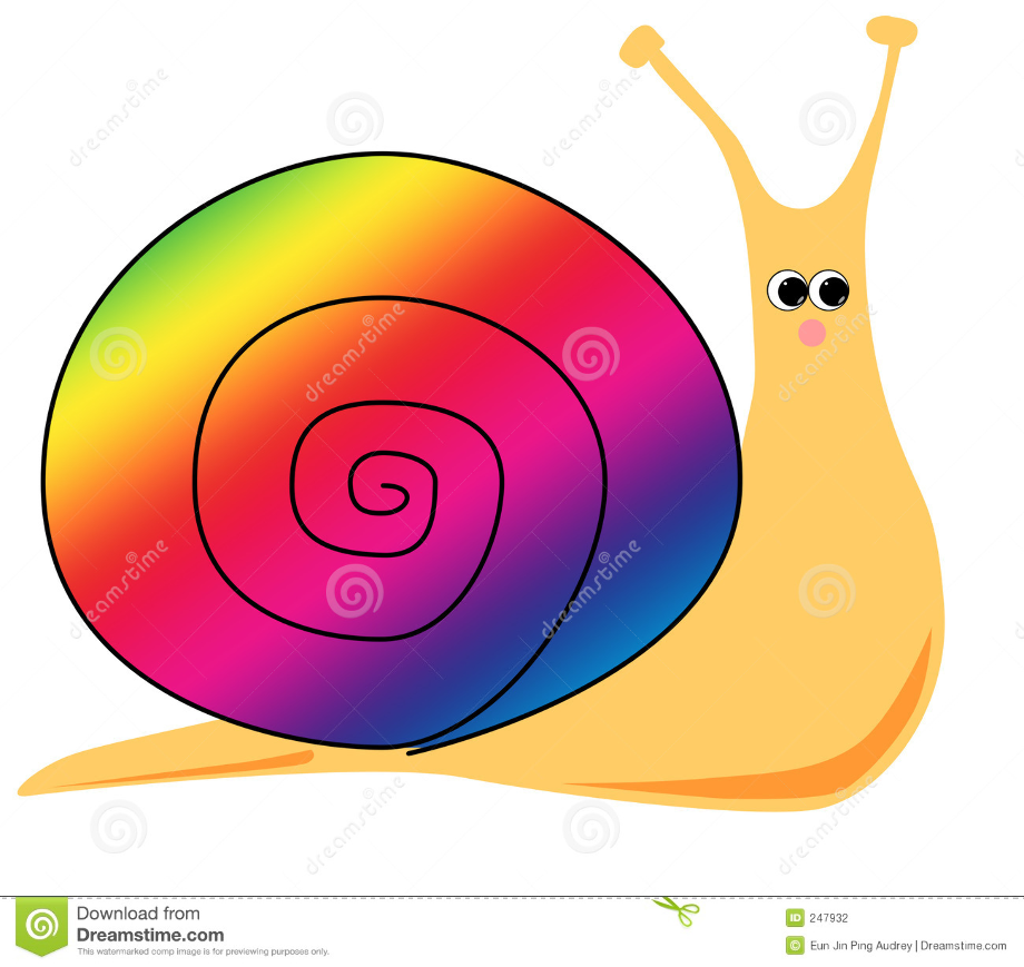 snail clipart rainbow
