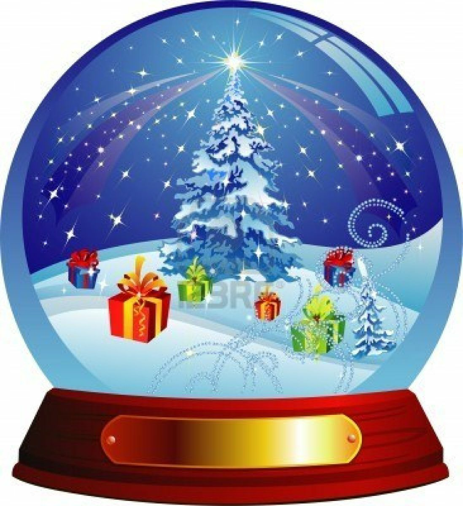 happy holidays clipart snow globe