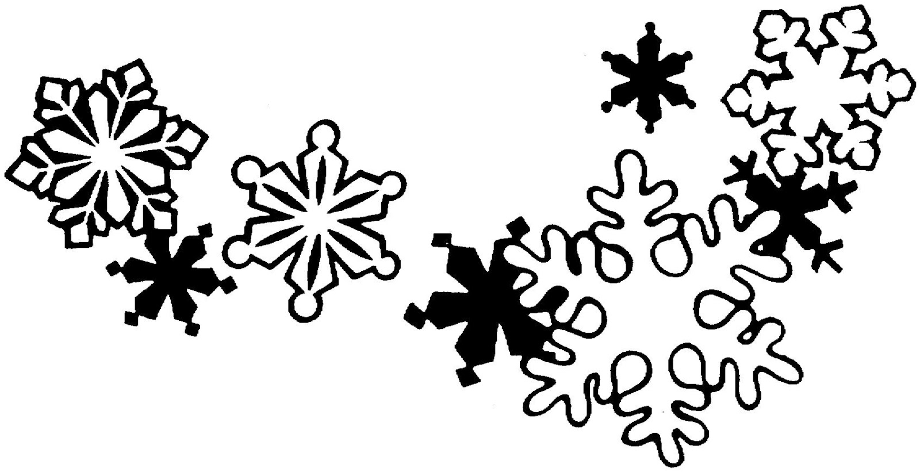 snowflake clipart black and white border