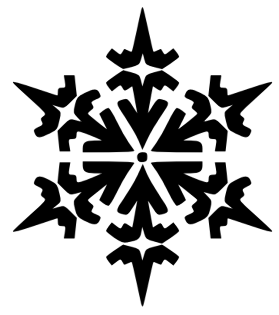 snowflake clipart black and white elegant