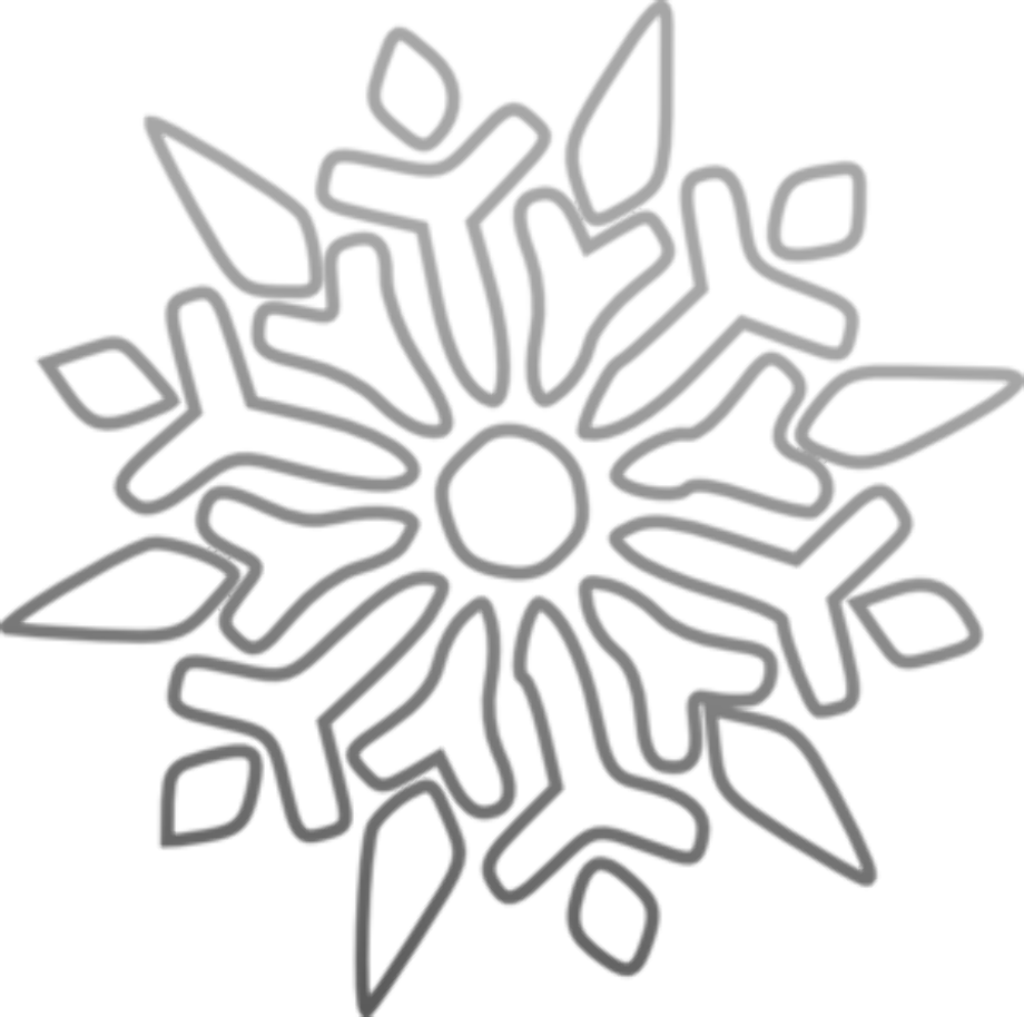 snowflake clipart black and white gray