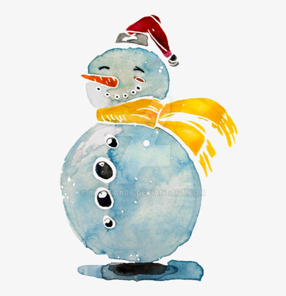 snowman clipart watercolor