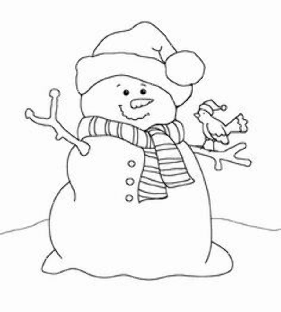 christmas clipart black and white snowman