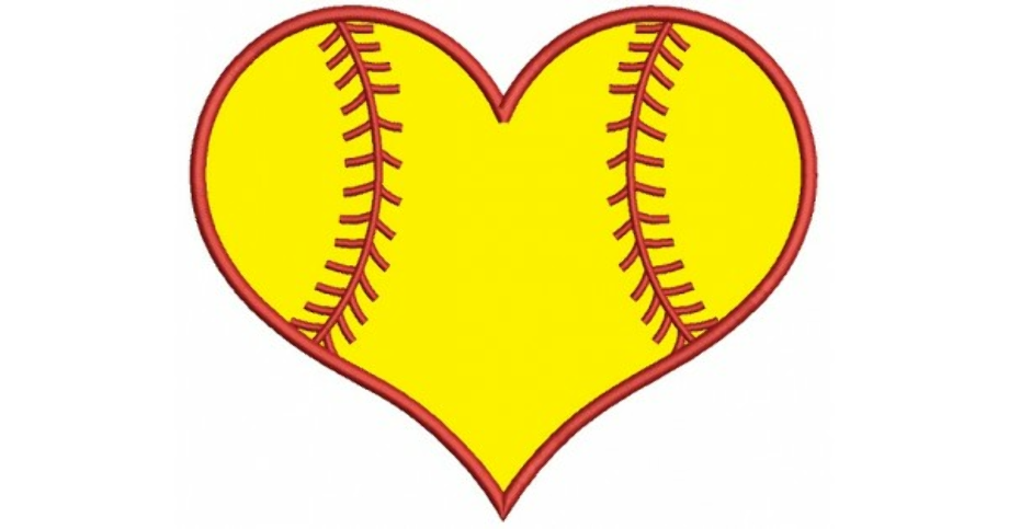 softball clipart heart